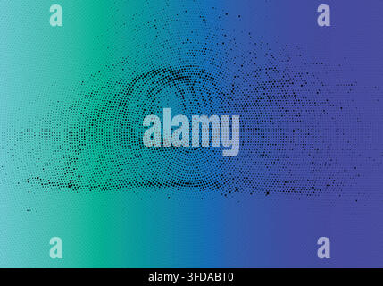 Abstract digital background with a glowing circular portal effect in vibrant blue and green Stock Vector