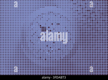 Abstract halftone pattern with dark purple squares on a light blue background, creating a textured and dynamic visual effect Stock Vector