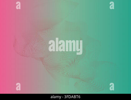 Abstract halftone dot pattern background in pink and green gradient Stock Vector