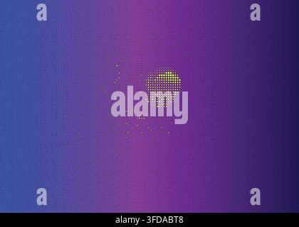 Abstract halftone dot pattern background in vibrant blue and purple gradient Stock Vector