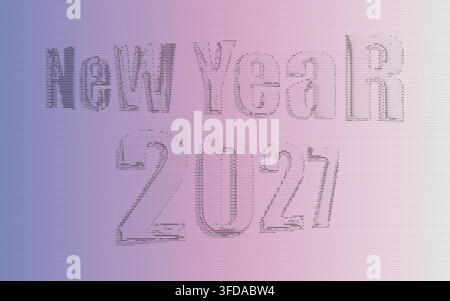 Abstract background with horizontal lines and the text new look in 2027 design concept Stock Vector