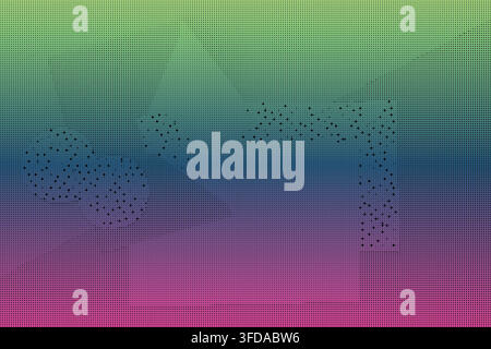 Abstract digital background with a colorful gradient and a fine dark grid pattern overlay Stock Vector