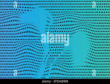 Abstract digital background featuring flowing blue and green gradient lines with a dotted pattern Stock Vector