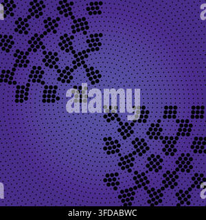 Dark purple abstract background with dotted circular halftone elements abstract halftone Stock Vector