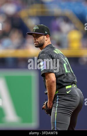 Texas Rangers Spring Training 2020 Tampa Bay Rays pitcher Nick Martinez throws during the first inning of ...