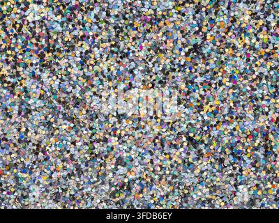 Fancy rainbow color glitter sparkle confetti background for happy birthday party invite card. Stock Photo