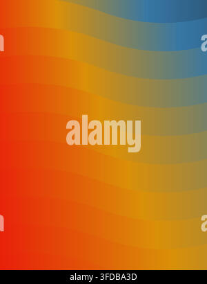 A modern abstract background featuring flowing wavy lines with a vibrant color gradient shifting from warm orange to cool blue tones. Stock Vector