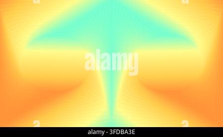 A vibrant abstract background featuring a smooth, flowing gradient of warm yellow and orange tones transitioning into a cool turquoise center. Stock Vector
