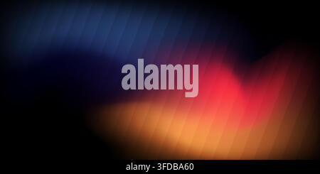 Abstract background featuring diagonal lines overlaying a smooth gradient of blue, red, and orange colors, creating a modern and dynamic effect. Stock Vector