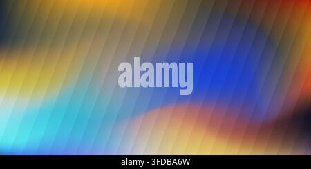 Abstract background featuring a smooth gradient transition of blue, orange, and yellow colors overlaid with subtle diagonal lines. Stock Vector