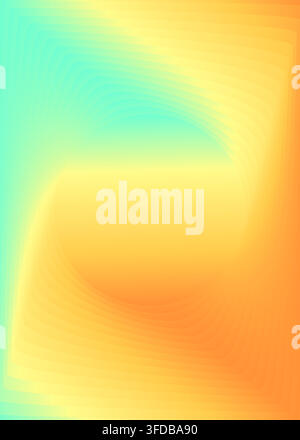 A modern abstract background featuring a smooth, swirling gradient transition from bright teal to warm yellow and orange tones. Stock Vector