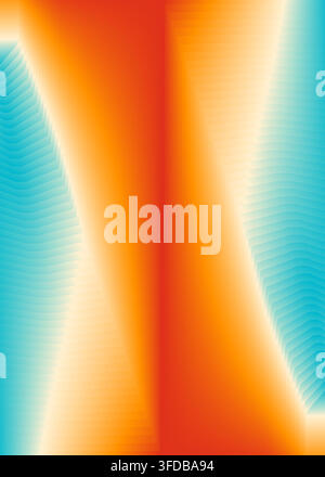 Abstract digital art background featuring a vibrant gradient of orange and blue with layered geometric wave patterns and soft light transitions. Stock Vector