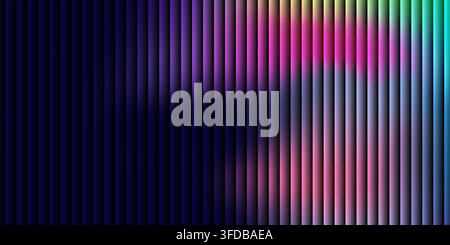 Abstract background featuring vertical stripes with a vibrant gradient of purple, pink, and teal colors, creating a modern and dynamic visual effect. Stock Vector