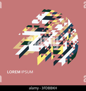 Modern composition blends triangles and parallelograms with vibrant overlays ideal for posters branding and digital art projects Stock Vector