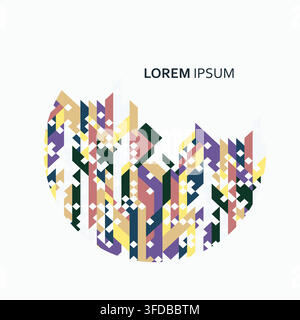 Modern composition blends triangles and parallelograms with vibrant overlays ideal for posters branding and digital art projects Stock Vector