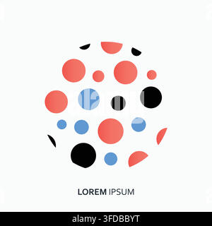 Vector Abstract Dot Circles Set Stock Vector
