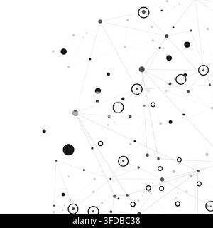Set abstract vector illustrations depicting interconnected nodes and lines. Suitable for presentations, infographics, web design, and educational mate Stock Vector