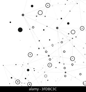 Set abstract vector illustrations depicting interconnected nodes and lines. Suitable for presentations, infographics, web design, and educational mate Stock Vector