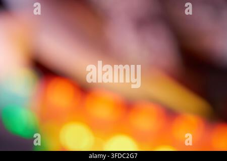 Bokah keyboard lights Dutch angle various colours Stock Photo