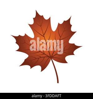 Vibrant Brown Autumn Maple Leaf Vector Illustration Stock Vector