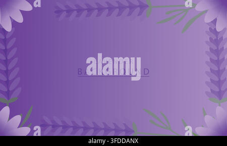 Purple Lavender Flower Floral Frame Background Vector Template for Greeting Card Banner Design Stock Vector
