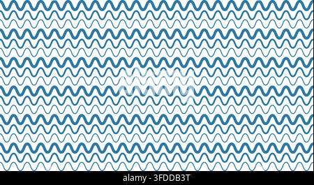 Seamless Abstract Blue Wavy Lines Pattern Vector Background Stock Vector