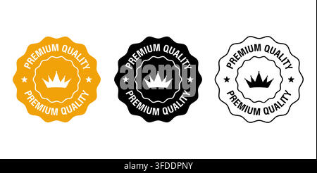 Premium quality badge, luxury label and warranty seal collection vector set Stock Vector