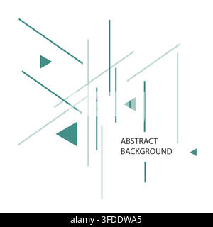 Abstract geometric vector design featuring black triangles and intersecting lines Stock Vector