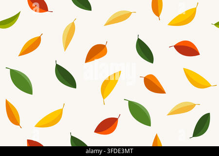Autumn leaves vector seamless pattern Stock Vector