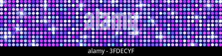 Disco ball background, colorful glitter texture, party sequin sparkles with glowing flares. Stock Vector