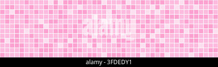 Pink ceramic tile background, seamless square mosaic pattern for bathroom wall and floor. Stock Vector