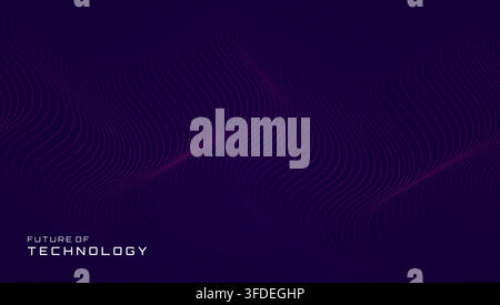 Futuristic technology background with flowing dotted waves creates a dynamic digital network effect for innovation, data, communication, and modern Stock Vector
