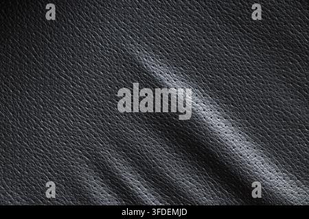 Luxury and premium quality, black perforated leather texture with soft lighting for automotive interior design and fashion accessories background Stock Photo