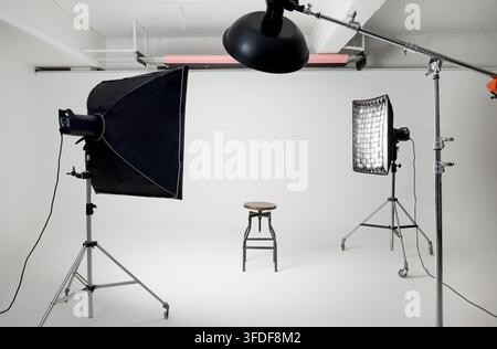 photography, studio, lighting, equipment, professional, photographer, backdrop, production, lights, interior Stock Photo