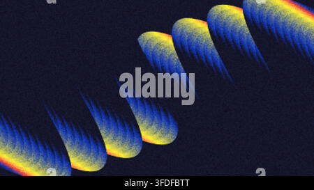 Abstract Background with Colorful Layered Shapes, Grainy Texture Effects on Dark Background Stock Vector