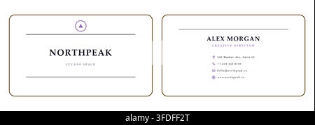 Modern Minimal Business Card Template with Elegant Corporate Branding and Double Sided Professional Layout Stock Vector
