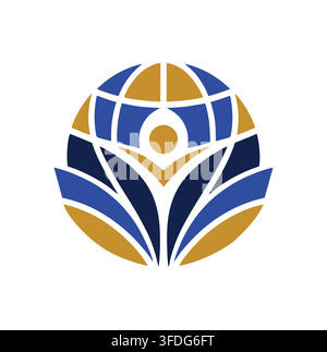 Professional Modern Global World Education Vector Emblem Logo Concept Design Stock Vector