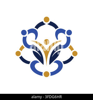 Professional Modern Community Human Unity Education Vector Logo Brand Emblem Stock Vector