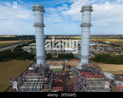 Aerial close up of complex piping and aeration tanks at a Pennsylvania ...