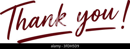 Handwritten Script Thank You Text Effect and Thank you clip art Stock Vector