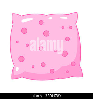 Illustration of pillow. Decorative cartoon cute image. Stock Vector