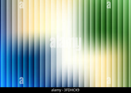 Abstract background featuring a modern design with vertical stripes transitioning through smooth gradients of blue, yellow, and green colors. Stock Vector