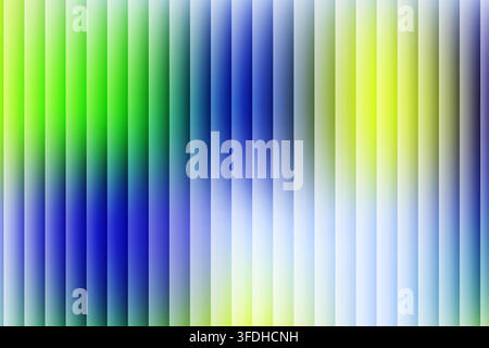 Abstract background featuring a pattern of vertical stripes with a smooth gradient transition between vibrant blue, lime green, and soft yellow tones. Stock Vector