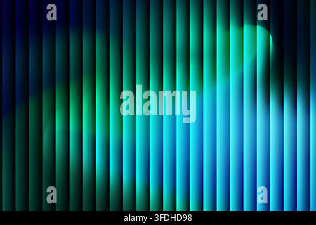 Abstract background featuring vertical stripes with a glowing blue and green light effect, creating a modern and dynamic visual pattern. Stock Vector