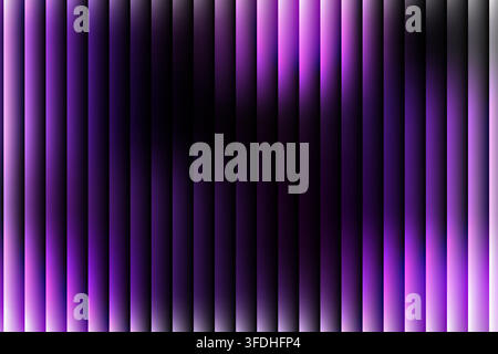 Abstract digital background featuring a pattern of vertical glowing purple and black stripes with a smooth gradient effect and modern light streaks. Stock Vector