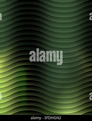 Abstract background featuring flowing green wavy lines with a subtle gradient light effect, creating a modern and elegant texture for digital design. Stock Vector