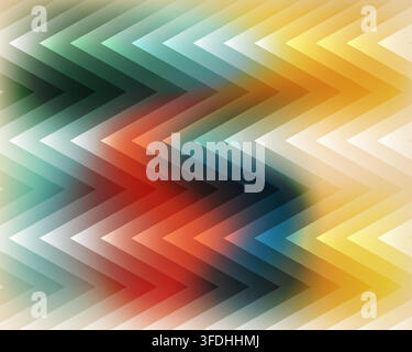 Abstract geometric chevron pattern with vibrant gradient colors Stock Vector