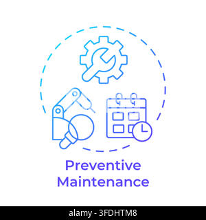 Preventative maintenance blue gradient concept icon Stock Vector