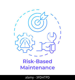 Risk based maintenance blue gradient concept icon Stock Vector