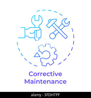 Corrective maintenance blue gradient concept icon Stock Vector